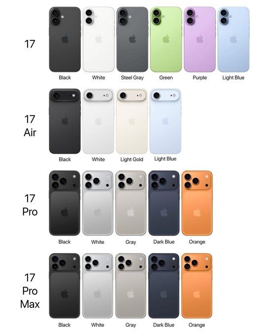 Comparison of iPhone 16 and iPhone 17 showing bezel and frame design changes