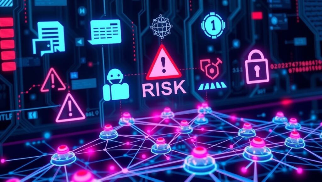 Illustration representing agentic AI risks like data exfiltration and hijacking