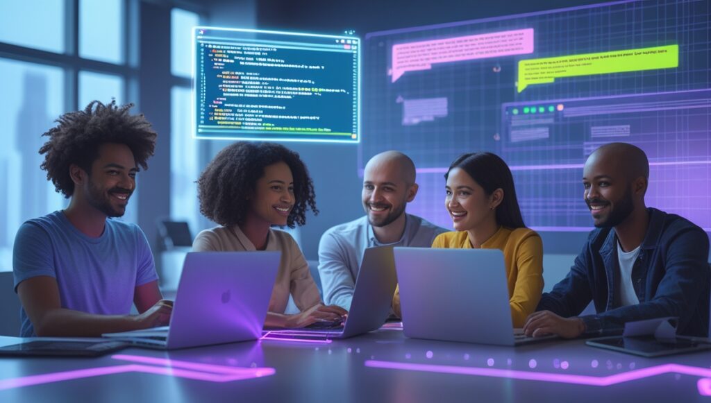 Developers collaborating with AI assistants to build next-generation applications.