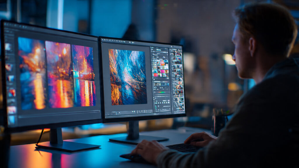 AI photo editor showing automatic image enhancement in 2025.
