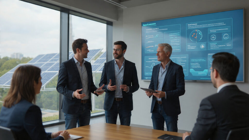 Green tech founders pitching sustainability solutions.