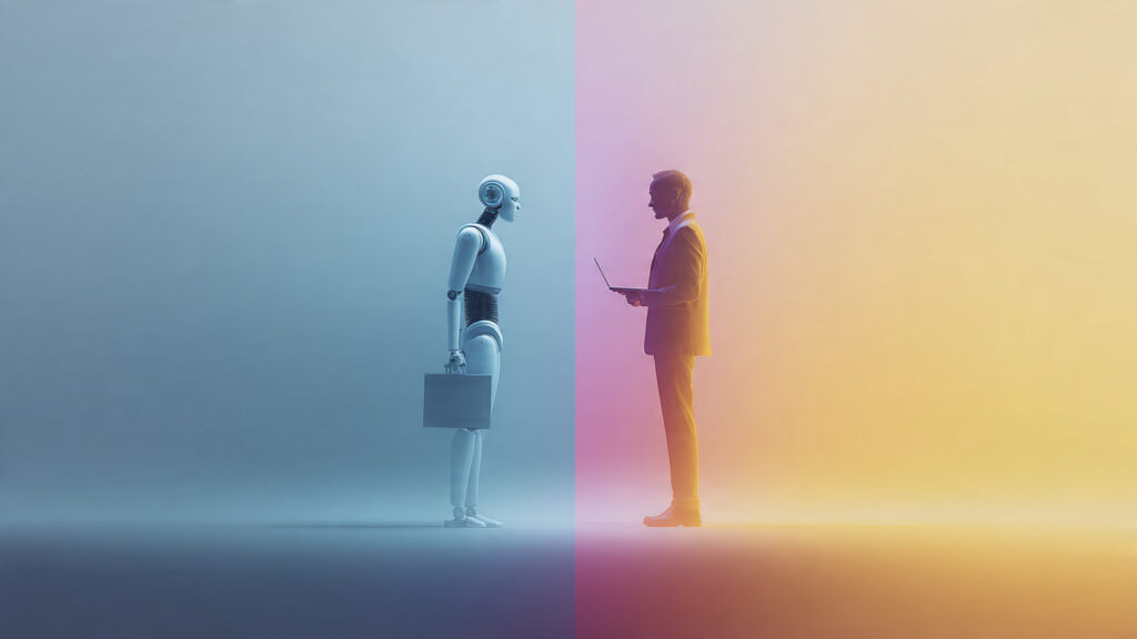 Visual comparison of passive AI assistants versus active agentic AI performing real tasks.