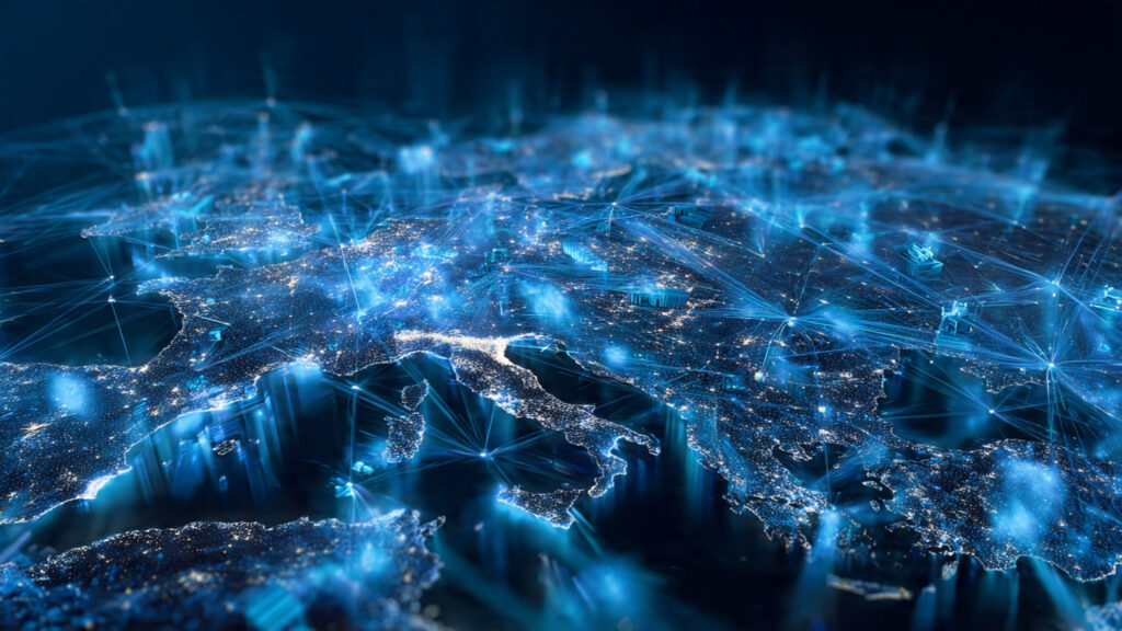 AI-driven global e-commerce logistics network with robots and delivery drones