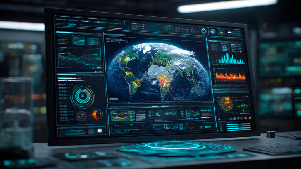 AI analyzing satellite climate data.