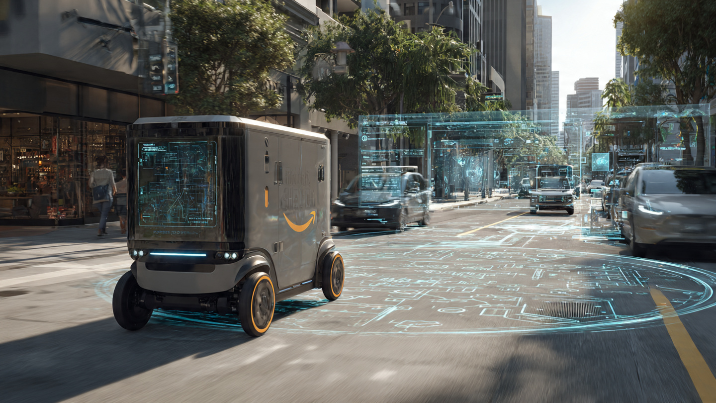 Amazon delivery robot using artificial intelligence for last-mile delivery in 2025