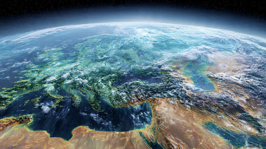 Global weather monitoring by climate satellites.