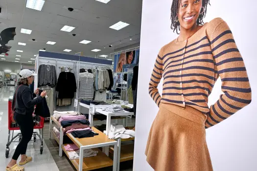 Shoppers Browsing Store Aisles in Holiday Season